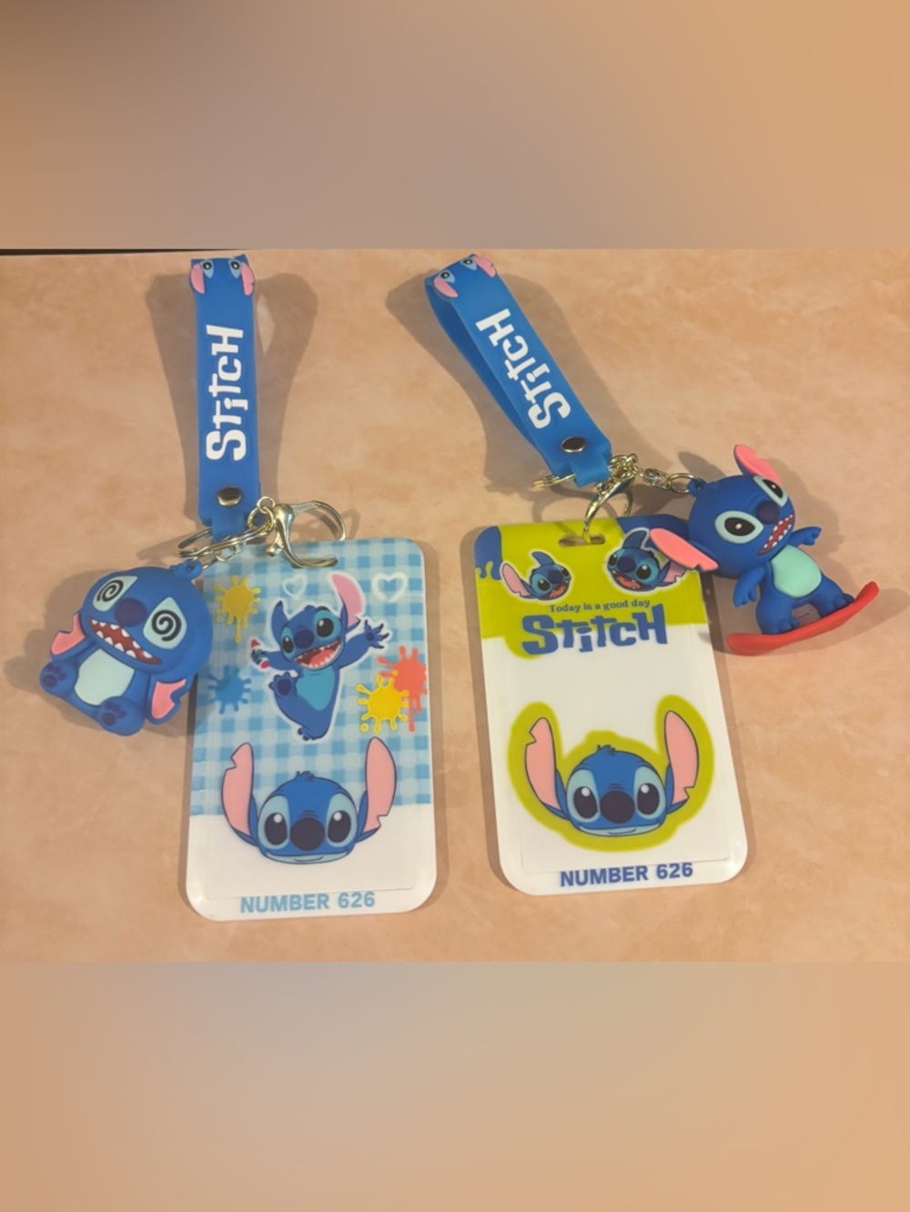 $12ea - Your Pick - Stitch Lanyard ID Holder - Blue